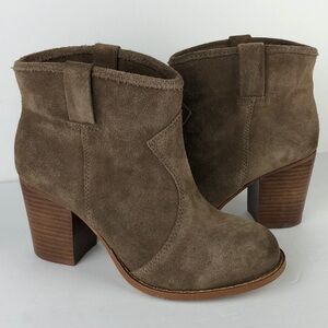 Splendid Lakota Brown Suede Heeled Ankle Boots 6.5